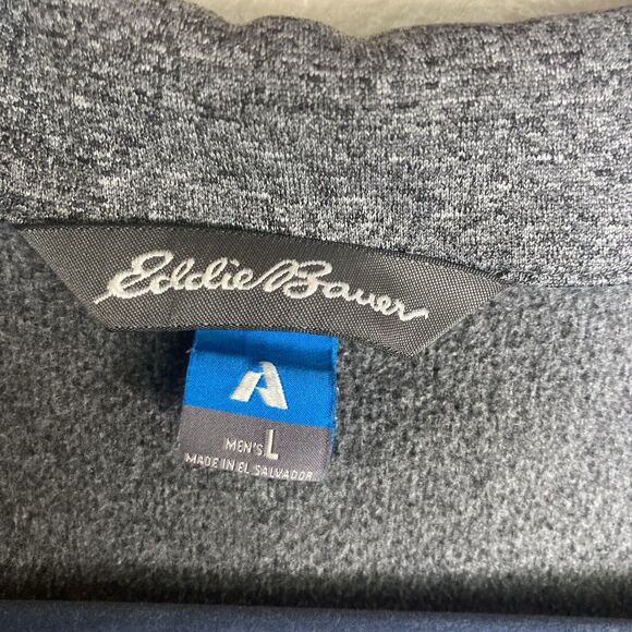 Eddie Bauer First Ascent Quarter Zip Heather Gray Mens Large Pullover Zip Pocket - Picture 3 of 7